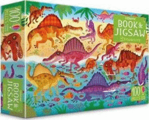 ROMPECABEZAS JIGSAW WITH A BOOK DINOSAURS USBORNE